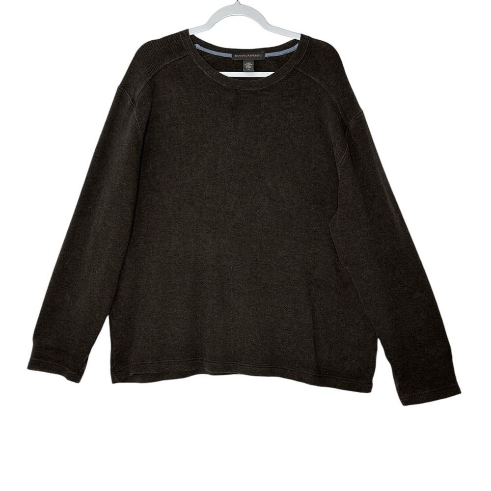 Banana Republic Sweater Mens XL Brown Top 100% Cotton Stretch Corpcore‎ Outdoor